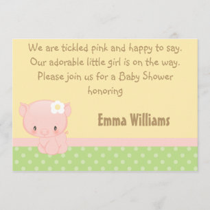 Diddles Farm Pig Baby Shower Invitation