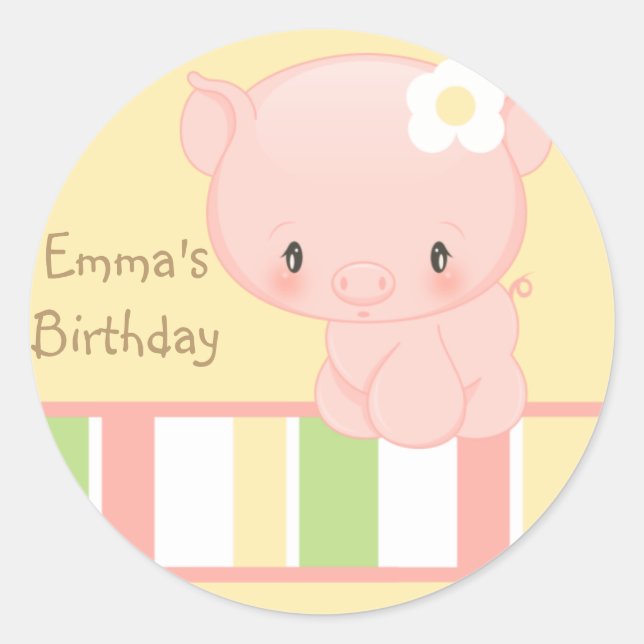 Diddles Farm Pig Birthday-Envelope Seal (Front)