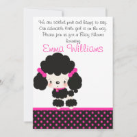 Diddles Poodle Baby Shower Invitation