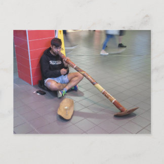 Didgeridoo Busker in Sydney Postcard