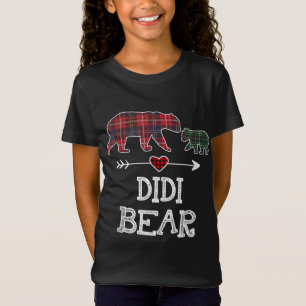 Didi Bear Christmas Pajama Red Plaid Buffalo Famil T-Shirt