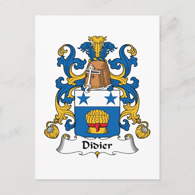 Didier Family Crest Postcard (Front)