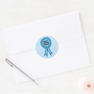 Didn't Bother Trying Blue Award Ribbon Sticker