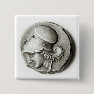 Didrachma of Heracles: obverse depicting Athena 15 Cm Square Badge