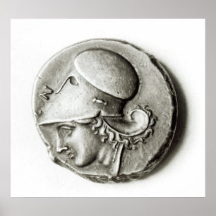 Didrachma of Heracles: obverse depicting Athena Poster