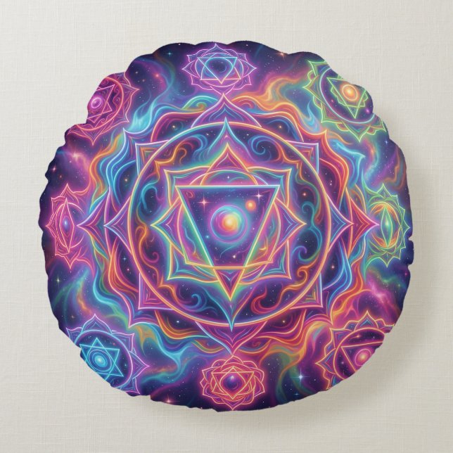 Die 7 Chakren´10 Round Cushion (Front)