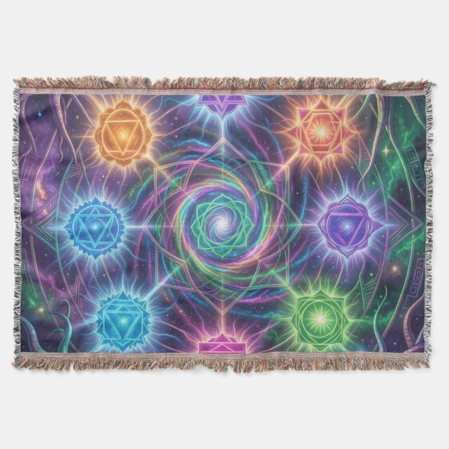 Die 7 Chakren´5 Throw Blanket (Front)