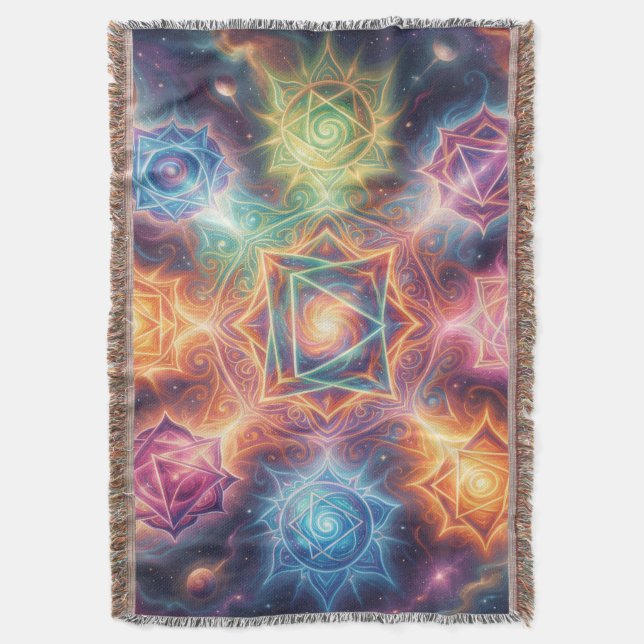 Die 7 Chakren´8 Throw Blanket (Front Vertical)
