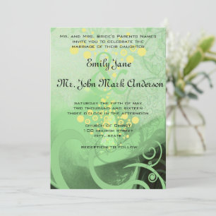 Die Cut Green Calla Lily Wedding Invitation
