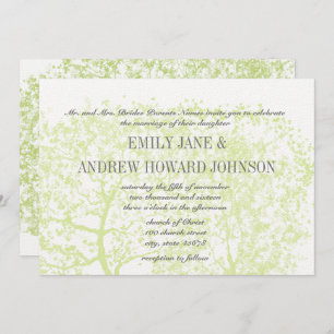 Die Cut Grey and Green Tree Weddings Personalised Invitation