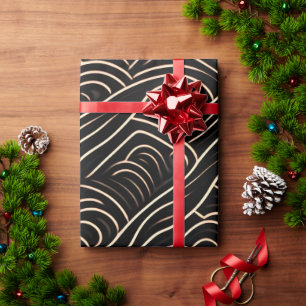 Die cuts Stylised Wood Monochrom Modern Pattern Wrapping Paper