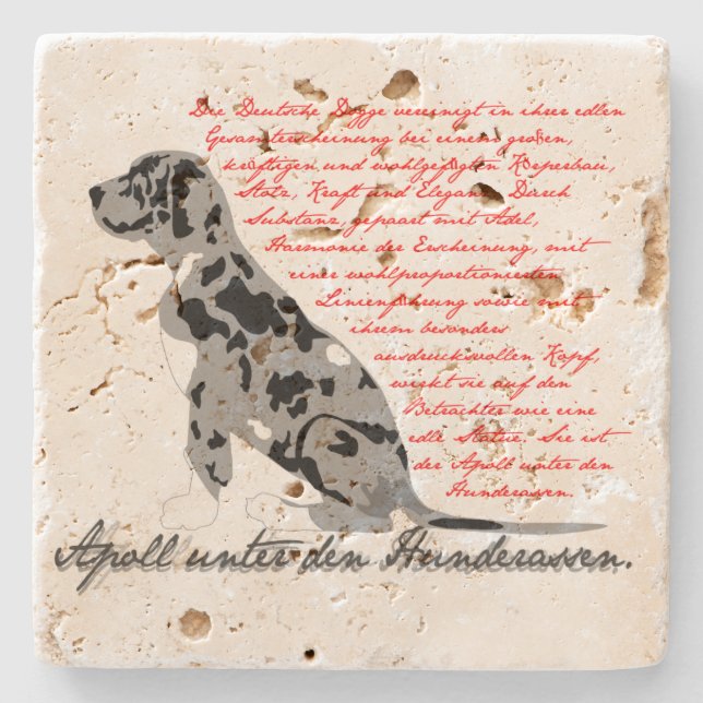 Die Deutsche Dogge – der Apoll unter den Hunderass Stone Coaster (Front)