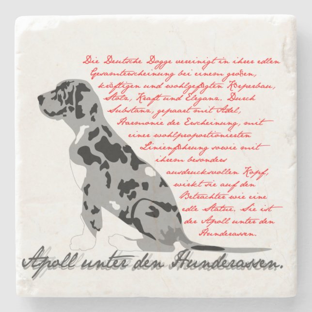Die Deutsche Dogge – der Apoll unter den Hunderass Stone Coaster (Front)