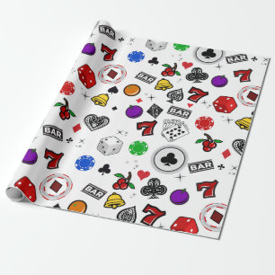 Die Dice Die Board Game Casino Gambling Pattern Wr Wrapping Paper