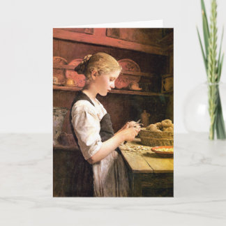 Die kleine Kartoffelschälerin Card