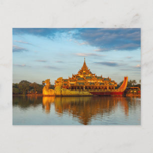 Die königliche Barke in Yangon Postkarte Postcard