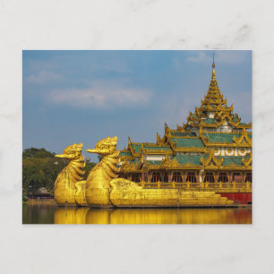 Die königliche Barke in Yangon Postkarte Postcard