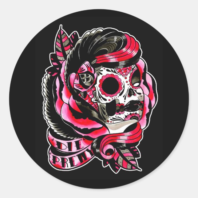 Die Pretty Classic Round Sticker (Front)