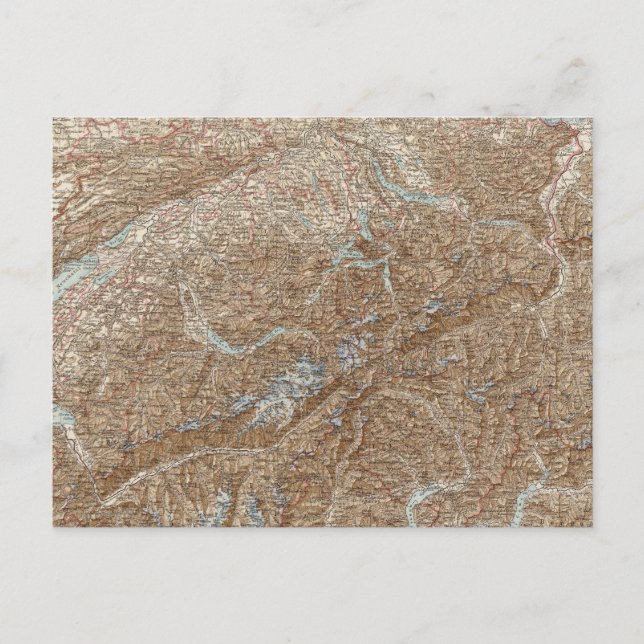 Die Schweiz,  Switzerland Atlas Map Postcard (Front)