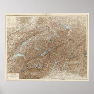 Die Schweiz, Switzerland Atlas Map Poster