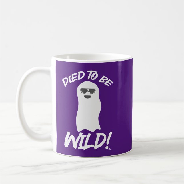 Died to be Wild Funny Ghost Spirit Cartoon Fun Coffee Mug (Left)