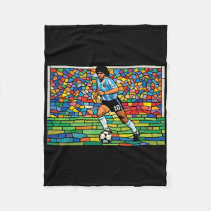 Diego Maradona Stained Gl Style Footll Art Soccer  Fleece Blanket
