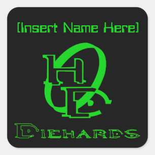Diehards Gamer Graphic Enter Your Gamertag Square Sticker