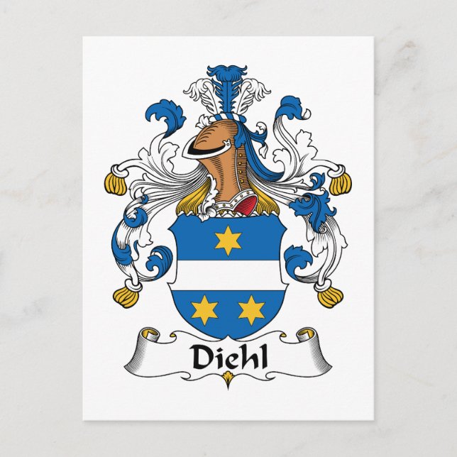 Diehl Family Crest Postcard (Front)