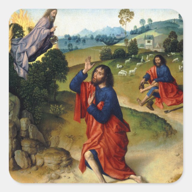 Dierick Bouts the Elder Moses and the Burning Bush Square Sticker (Front)