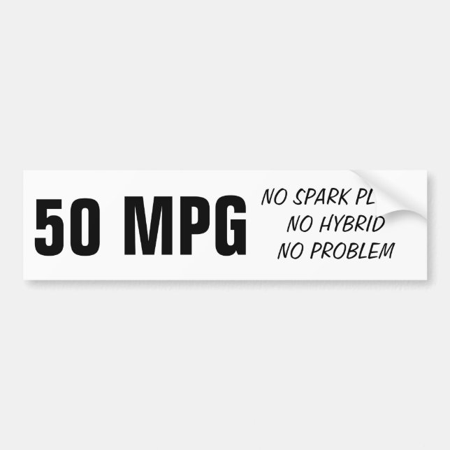 Diesel 50MPG Bumper Sticker (Front)