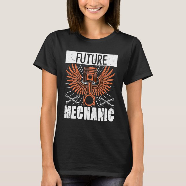 Diesel Car Engineer Fixing Future Mechanic Auto Re T-Shirt (Front)