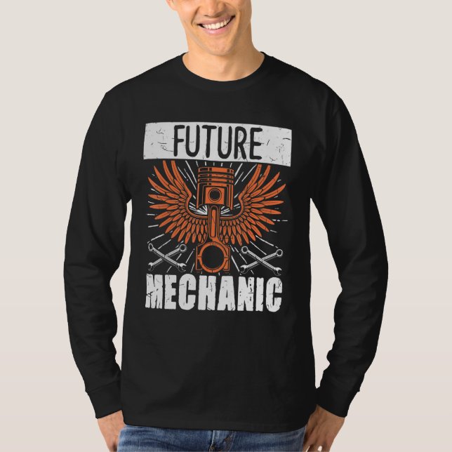 Diesel Car Engineer Fixing Future Mechanic Auto Re T-Shirt (Front)