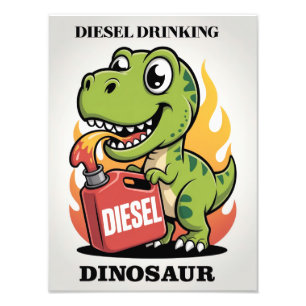 Diesel Drinking Dinosaur Photo Print