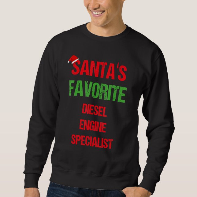 Diesel Engine Specialist Funny Pajama Christmas Sweatshirt (Front)