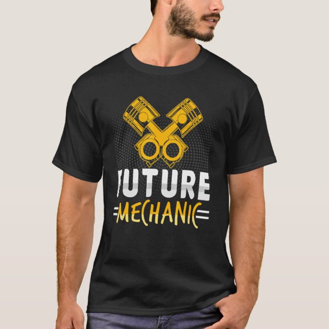Diesel Engineer Car Fixing Future Mechanic Auto Re T-Shirt (Front)