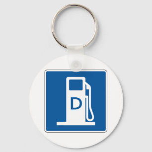 Diesel Gas Street Sign Key Ring