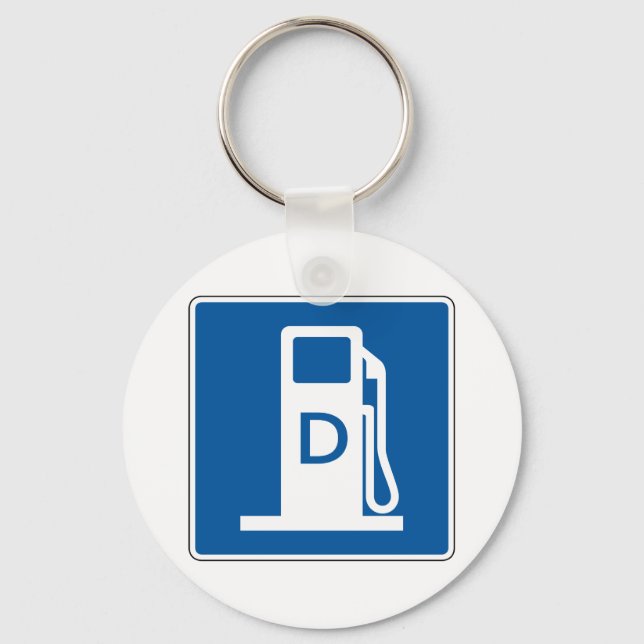 Diesel Gas Street Sign Key Ring (Front)