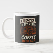 Diesel In My Veins Coffee In My Cup Trucker Vintag