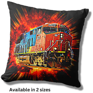 Diesel Locomotive Train Bursting Out   Cushion