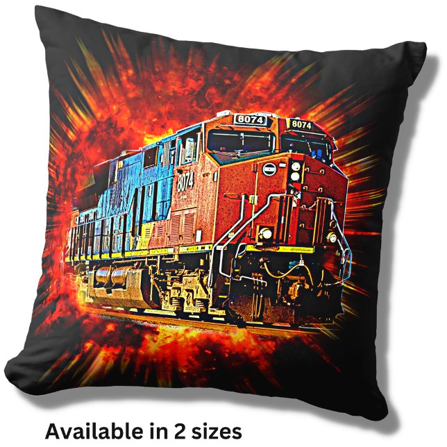 Diesel Locomotive Train Bursting Out   Cushion (Creator Uploaded)
