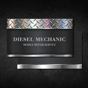 Diesel Mechanic Maintenance Metal Repair Service Business Card