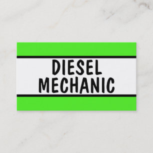 Diesel Mechanic Neon Green Business Card