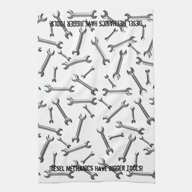 Diesel Mechanics Have Bigger Tools Tea Towel (Vertical)