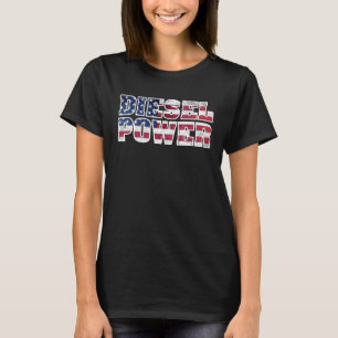 Diesel Power American Flag Truck Mechanic T-Shirt