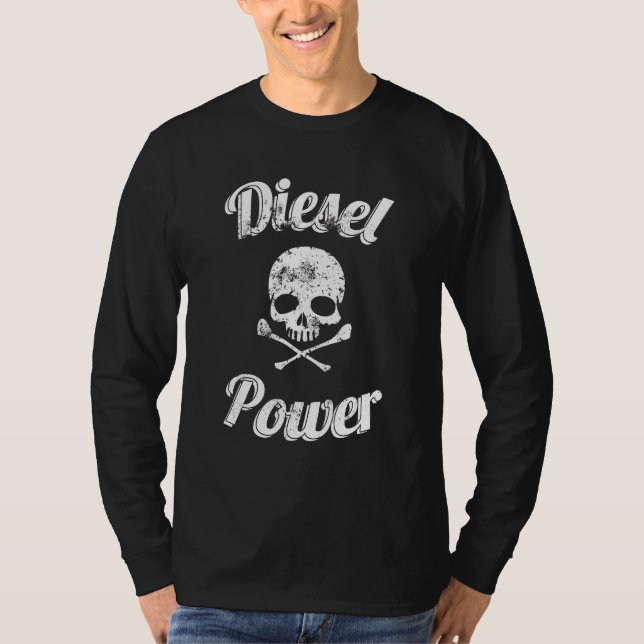 Diesel Power Skull  Diesel Power Roll Coal Turbo T-Shirt (Front)
