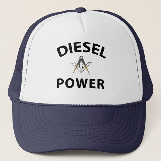 Diesel Powered Trucking Masons Trucker Hat (Front)
