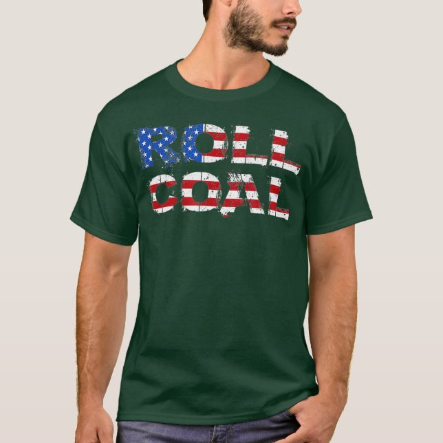 Diesel Roll Coal USA Flag Turbo Diesels Power T-Shirt (Front)