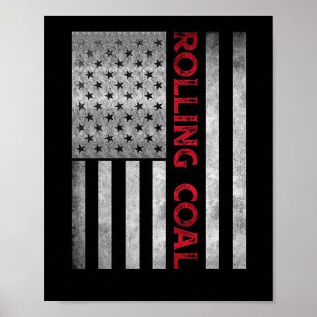 Diesel Rolling Coal Flag Hoodie Truck Turbo Brothe Poster (Front)