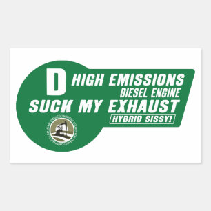 Diesel SUV Sticker (Green on White) 4 pack
