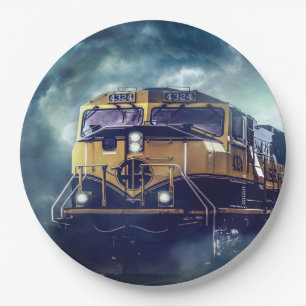 Diesel Train Locomotive Paper Plate